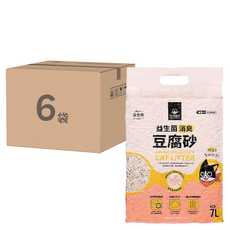 DOG CAT STAR 汪喵星球 益生菌消臭豆腐砂 條狀, 7L 容量, 2.7kg, 6袋