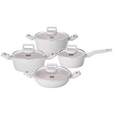 쿠킨 인덕션 그린우드 냄비세트 4개, 아이보리, 편수냄비 18cm + 양수냄비 20cm + 양수냄비 24cm + 전골냄비 24cm, 1세트