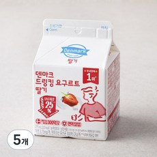덴마크 드링킹 요구르트 딸기, 275ml, 1개입, 5개 275ml, 5개