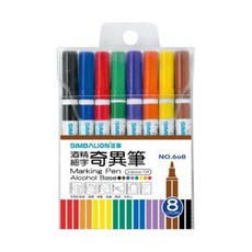 SIMBALION 雄獅 #608 細字奇異筆 8色, 8支