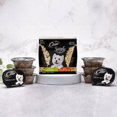 시저 심플리 반려견 닭고기 당근 감자 37g x 4p + 닭고기 고구마 사과 37g x 4p 버라이어티 세트, 닭, 296g, 1세트 - 시저심플리