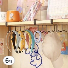 몰투유 옷장 모자 가방 정리 수납걸이, 블랙, 6개