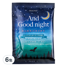 Beauwell AGN 舒眠香氛沐浴鹽, 天然香料和漢植物萃取, 放鬆舒眠, 6包, 40g