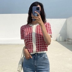 반팔크롭가디건