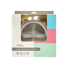 VIIDA Soufflé 抗菌不鏽鋼餐盤組，304L抗菌不鏽鋼，食品級PP，食品級矽膠, 550ml, 黃色, 1組