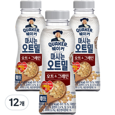퀘이커 마시는 오트밀 오트&그레인, 50g, 12개