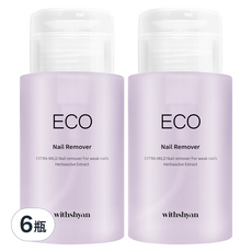 withshyan 大容量按壓式去光水, 6瓶, 200ml