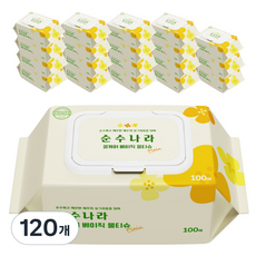 순수나라 올케어 베이직 물티슈 캡형, 40g, 100매, 120개