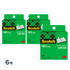 스카치 매직테이프 리필 810R 18mm x 15m, 6개