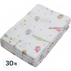  베이비스토리 유아용 웰빙 천기저귀 대형, 30개, 동물 오렌지 