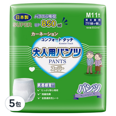 康乃馨 健護成人照護褲 機能型 M號 11片x5包 (成人紙尿褲/褲型/男女共用/透氣舒適), 11片, 5包, M
