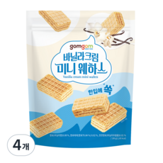 gomgom 香草奶油迷你威化餅, 230g, 4包