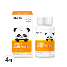 락피도 비타민 C 츄어블 키즈 72g, 60정, 4개