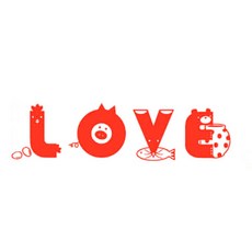 데코사랑 그래픽스티커 러브애니멀, F(레드)