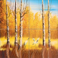 백로가 있는 가을 풍경 4장, Abstract-478