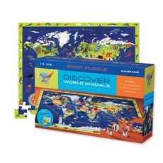 crocodilecreek Discover World Animals Giant Puzzle, 5세이상, 100피스, 1개