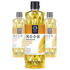청정원 옥수수유, 500ml, 3개