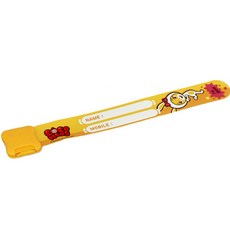 HAPPY NAME 夾式防走失姓名手環, 黃色, 1入