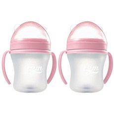 실리앤맘 실리콘 젖병 핑크 /노꼭지 180ml, 2세트