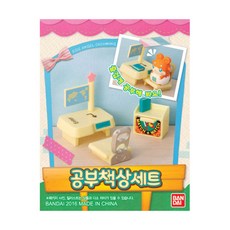 반다이 에그엔젤코코밍 공부책상세트, 혼합 색상, 1세트