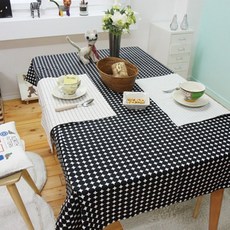 검정도트식탁보