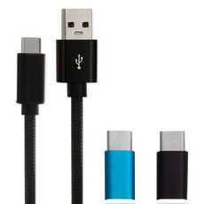 Connect USB C타입 3.1 케이블 블랙 + C타입 5핀 젠더 랜덤 발송, 1세트