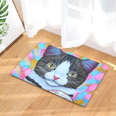 리빙팝 주방욕실 미끄럼방지 고양이 일러스트 발매트 C, 11