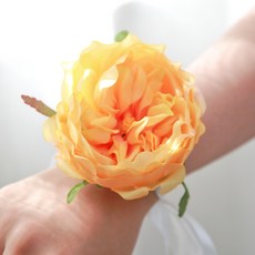 THE FLOWERMARKET 伊甸玫瑰花手鍊人造花, 黃色的