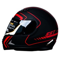SST 오토바이 헬멧 옵티마, 무광블랙 레드
