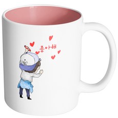 핸드팩토리 크레용꼬마 좋아해 머그컵, 내부 파스텔 핑크, 1개