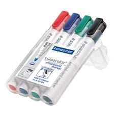 STAEDTLER 圓頭防乾白板筆 351WP4 4入組, 混色, 1套