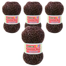 행복뜨기 노블레스 울 뜨개실 50g x 4p, 507 초코렛, 4개