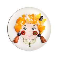 리빙앳홈 편식 얼굴접시, 여자아이, 1개