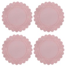 에이드엘 AL 실리콘 도일리 컵받침 4p, 핑크