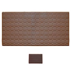  아레스 주방매트 사각 브라운 + 원형 