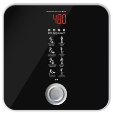 비핏 앱코치 스마트 체중계, ABS1402EB, 블랙 실버
