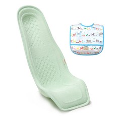 알프레미오 수유시트 + 코튼 방수 턱받이 블루동물들, 라이트그린(면), 1세트