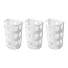 Block Mart打洞廚房塑膠袋收納整理箱, 白色的, 3個