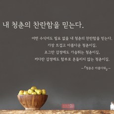 디자인엠 청춘 캘리그라피 스티커, 라이트 그레이