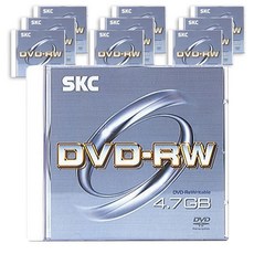 SKC DVD-RW 4X 4.7GB 空白光盤 10p + 珠寶盒 10p, 單品