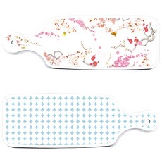 로엠디자인 서빙 도마 보드 2p 원형패턴파스텔블루 세트, 원형패턴파스텔블루, 로맨틱연지색floral, 1세트