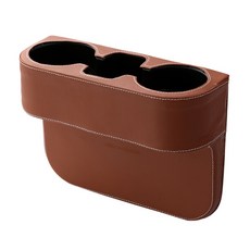 블럭마트 차량용 사이드 틈새 가죽컵 홀더 브라운, 1개