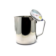 제니스코 뉴라떼아트 밀크저그 온도계형 350ml 라운드타입, 혼합 색상, 1개