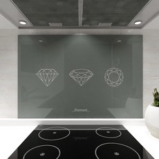 웰룸 다이아몬드 주방아트보드 895 x 600 mm, 차콜그레이, 1개