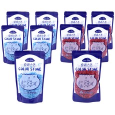유원 칼라스톤 수조장식 하늘 200g x 5p + 빨강 200g x 5p, 혼합 색상, 1세트