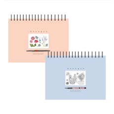 톡톡팬시 마이드로잉 노트 피치 + 바이올렛, 단일사이즈, 2개입