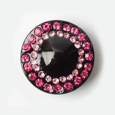 동화상가몰 원형 큐빅보석 단추 25mm, 블랙, 2개입