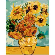 아이러브페인팅 골드펄 DIY 명화그리기 40 x 50 cm, 해바라기화병