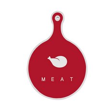 로엠디자인 양면 원형 서빙 도마 보드 미트레드, 연분홍나팔꽃, 1개
