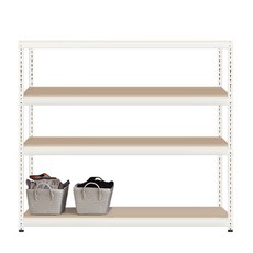 폴던스랙 조립 앵글선반 1200 x 300 x 900 mm 4단, 화이트